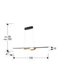 Lámpara de techo LED ENORA, altura regulable, 39W 2700-5000K 3.900Lm IP20 Negro/dorado