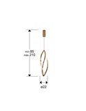 Lámpara LED colgante ADELE muy decorativa,  35W, CCT 2700-6500K IP20 Oro rosa