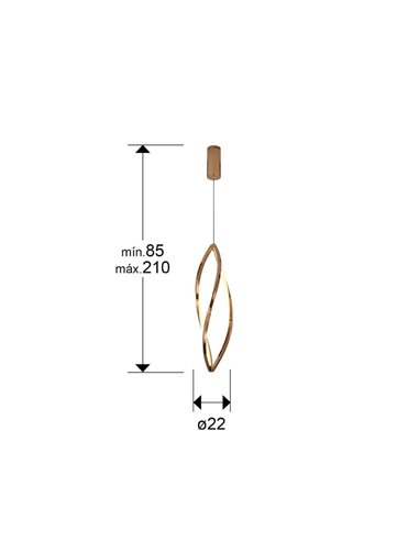 Lámpara LED colgante ADELE muy decorativa,  35W, CCT 2700-6500K IP20 Oro rosa