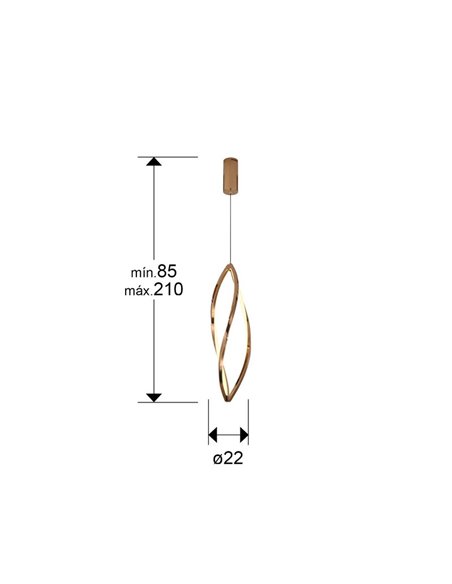 Lámpara LED colgante ADELE muy decorativa,  35W, CCT 2700-6500K IP20 Oro rosa