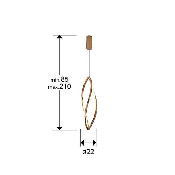 Lámpara LED colgante ADELE muy decorativa,  35W, CCT 2700-6500K IP20 Oro rosa