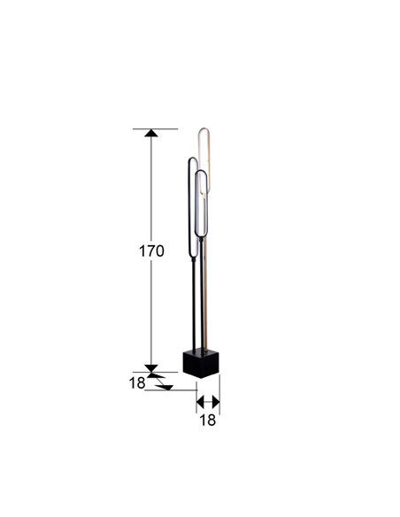 Lámpara LED de pie COLETTE 44W 3.042lm, 3000K IP20 Negro/oro rosa