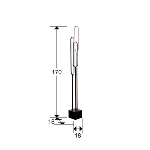 Lámpara LED de pie COLETTE 44W 3.042lm, 3000K IP20 Negro/oro rosa