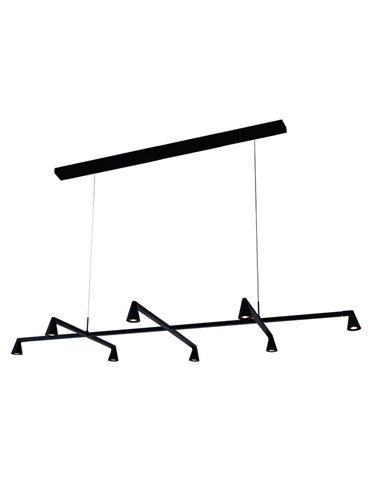 Lámpara colgante LED de diseño negra con 8 luces ÁFRICA, 42W 3000K 3600Lm, regulable TRIAC