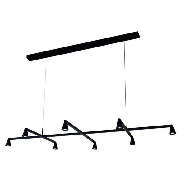 Lámpara colgante LED de diseño negra con 8 luces ÁFRICA, 42W 3000K 3600Lm, regulable TRIAC