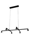 Suspension LED noire design AFRICA à 6 ampoules, 29 W, 3000 K, 2700 lm, variateur TRIAC