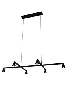 Suspension LED noire design AFRICA à 6 ampoules, 29 W, 3000 K, 2700 lm, variateur TRIAC