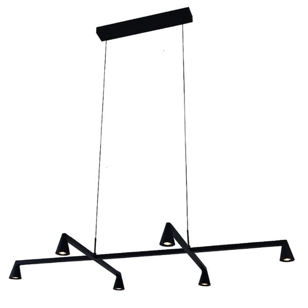 Lámpara colgante LED de diseño negra con 6 luces ÁFRICA, 29W 3000K 2700Lm, regulable TRIAC