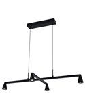 Suspension LED noire design AFRICA à 4 ampoules, 21 W, 3000 K, 1800 lm, dimmable TRIAC