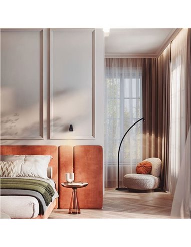 Applique murale LED noire AFRICA avec interrupteur, bras de 9 cm, 5 W, 3000 K, 450 lm