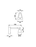 Aplique LED de pared negro con interruptor ÁFRICA, cuerpo extendido 19cm, 5W 3000K 450Lm