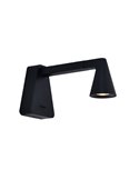 Aplique LED de pared negro con interruptor ÁFRICA, cuerpo extendido 19cm, 5W 3000K 450Lm