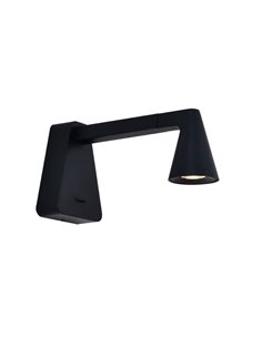 Aplique LED de pared negro con interruptor ÁFRICA, cuerpo extendido 19cm, 5W 3000K 450Lm