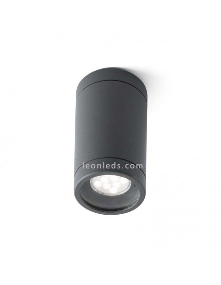 Plafón de Techo para exterior Olot 1xGU10 Gris Oscuro IP44 de Faro Barcelona | Leonleds Iluminación