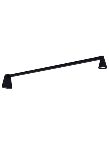 Aplique LED de pared negro sin interruptor ÁFRICA, brazo largo 60cm, 5W 3000K 450Lm