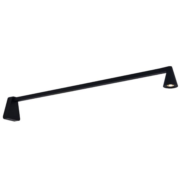 Aplique LED de pared negro sin interruptor ÁFRICA, brazo largo 60cm, 5W 3000K 450Lm