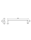Aplique LED de pared negro sin interruptor ÁFRICA, brazo extra largo 80cm, 5W 3000K 450Lm