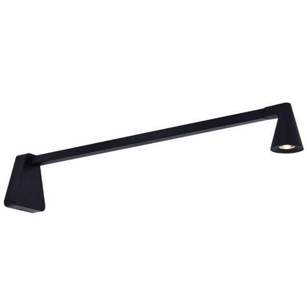 Aplique LED de pared negro sin interruptor ÁFRICA, brazo extra largo 80cm, 5W 3000K 450Lm