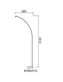 Lámpara de pie LED negra ÁFRICA, 251cm de alta, regulable, 8W 3000K 620Lm diseño moderno