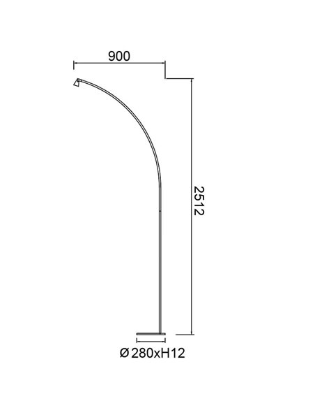 Lámpara de pie LED negra ÁFRICA, 251cm de alta, regulable, 8W 3000K 620Lm diseño moderno