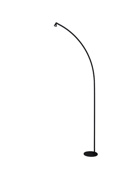 Lámpara de pie LED negra ÁFRICA, 251cm de alta, regulable, 8W 3000K 620Lm diseño moderno