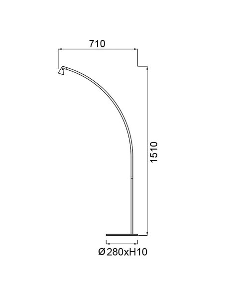 Lámpara de pie LED negra ÁFRICA, 151cm de alta, regulable, 5W 3000K 450Lm diseño moderno