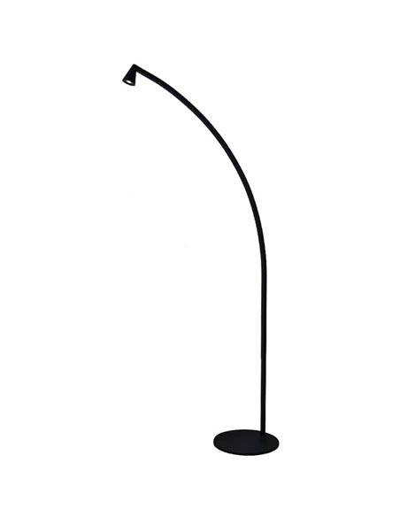 Lámpara de pie LED negra ÁFRICA, 151cm de alta, regulable, 5W 3000K 450Lm diseño moderno