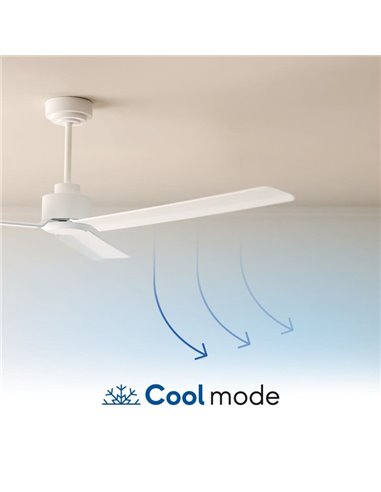Ventilador sin luz moderno ANNE negro con aspas de madera oscura, 22W Ø127cm