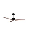 Ventilateur moderne ANNE noir sans éclairage, avec pales en bois foncé, 22 W Ø 127 cm