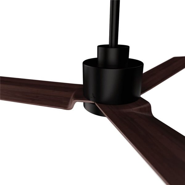 Ventilador sin luz moderno ANNE negro con aspas de madera oscura, 22W Ø127cm