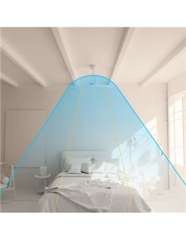 Ventilador sin luz moderno ANNE negro con aspas de madera oscura, 22W Ø127cm