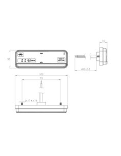 Piloto LED de gálibo lateral con intermitente LKD 2436 slim XS, 21/24V homologado IA SM1 5 IP68 2