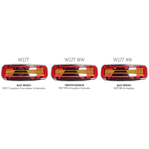 Piloto trasero LED con triangulo W277DD Line Black gamas Was