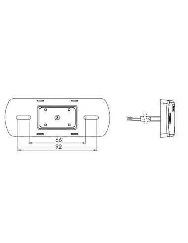 Luz de posição lateral em LED LKD 2218 com indicador de direção e refletor, 12/24V, IA SM1 5, certificação IP68.