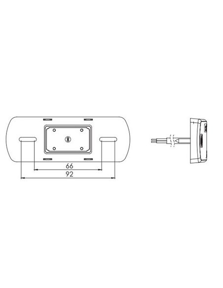 Luz de posição lateral em LED LKD 2218 com indicador de direção e refletor, 12/24V, IA SM1 5, certificação IP68.