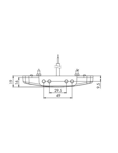 Luz de posição lateral em LED LKD 2218 com indicador de direção e refletor, 12/24V, IA SM1 5, certificação IP68.