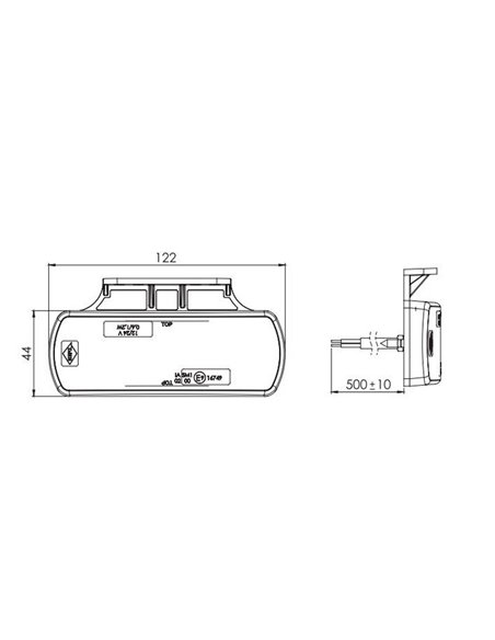 Piloto LED gálibo lateral con intermitente y reflectante LKD 2222 con soporte, 12/24V homologado IA SM1 5 IP68