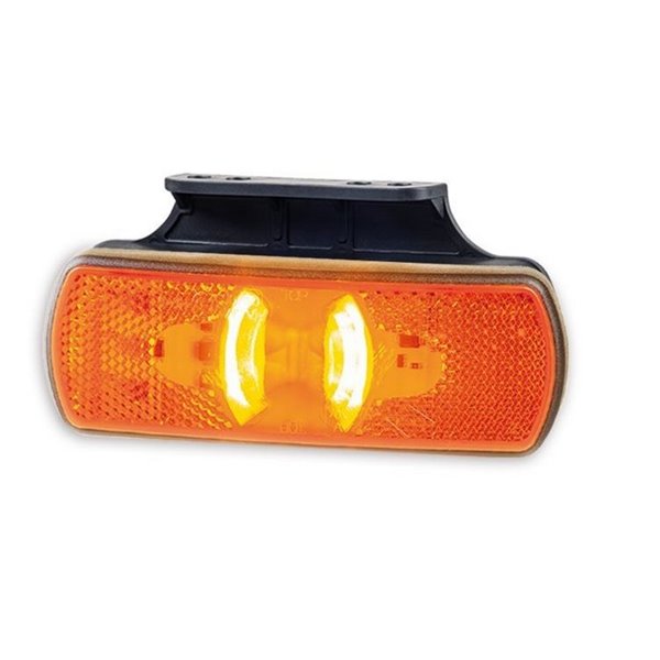 Luz de posição lateral em LED LKD 2222 com indicador de direção e refletor, com suporte, 12/24V, IA SM1 5, certificação IP68.