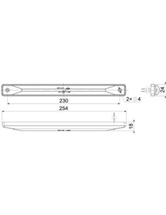 Barra LED intermitente lateral LKD 870, 12/24V homologado Cat 6 IP68 2