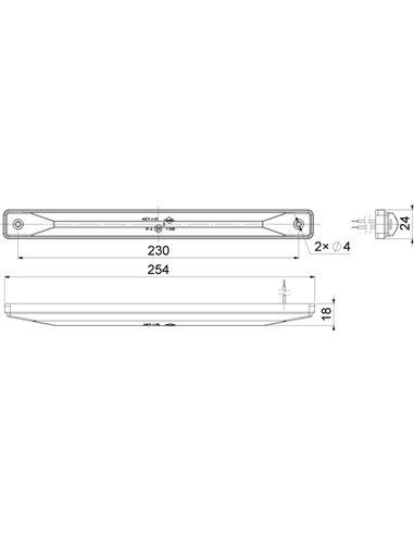 Barra LED intermitente lateral LKD 870, 12/24V homologado Cat 6 IP68