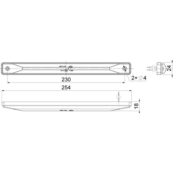 Barra LED intermitente lateral LKD 870, 12/24V homologado Cat 6 IP68