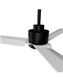 Ventoinha moderno ANNE sem luz, preto com pás brancas, 22W, Ø127cm