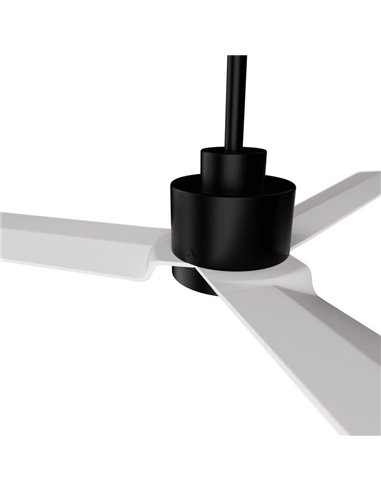 Ventilador sin luz moderno ANNE negro y aspas blancas, 22W, Ø127cm