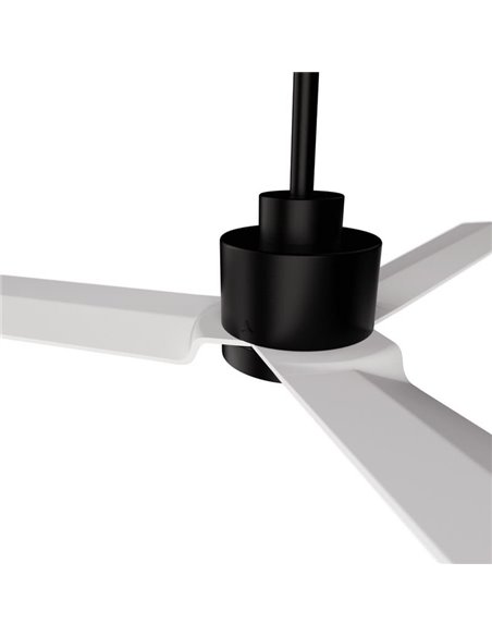 Ventoinha moderno ANNE sem luz, preto com pás brancas, 22W, Ø127cm