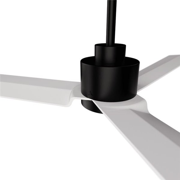 Ventilateur ANNE moderne sans éclairage, noir avec pales blanches, 22 W, Ø 127 cm