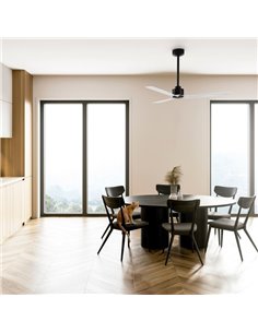 Ventilador sin luz moderno ANNE negro y aspas blancas, 22W, Ø127cm 2