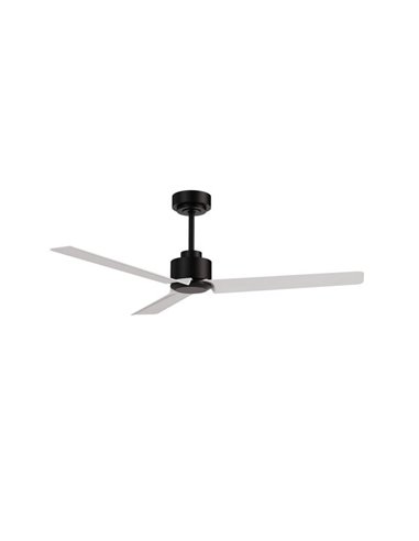 Ventoinha moderno ANNE sem luz, preto com pás brancas, 22W, Ø127cm