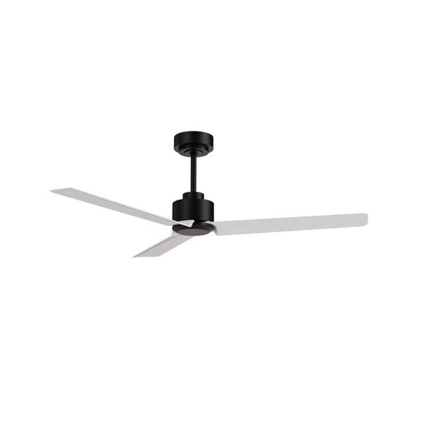 Ventoinha moderno ANNE sem luz, preto com pás brancas, 22W, Ø127cm