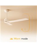 Ventilador sin luz moderno ANNE negro y aspas blancas, 22W, Ø127cm