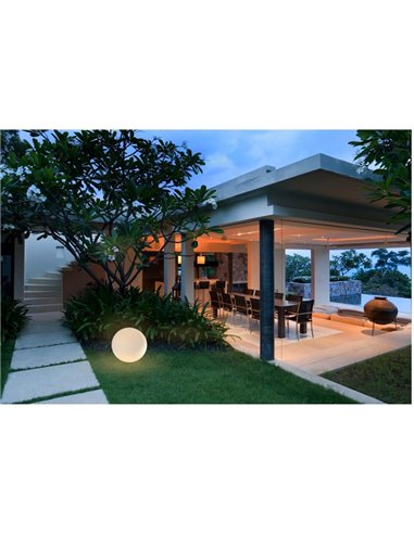 Bola de chão branca AVORIAZ para exterior, Ø50cm, soquete E27 (não incluído), IP65